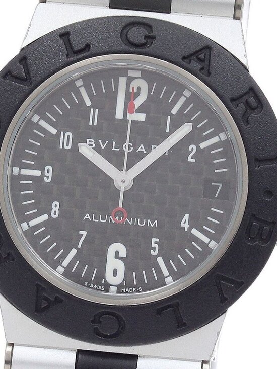 BVLGARI aluminum AL32TA Date Carbon black Dial Quartz Boy\'s Watch_945309 main image 8